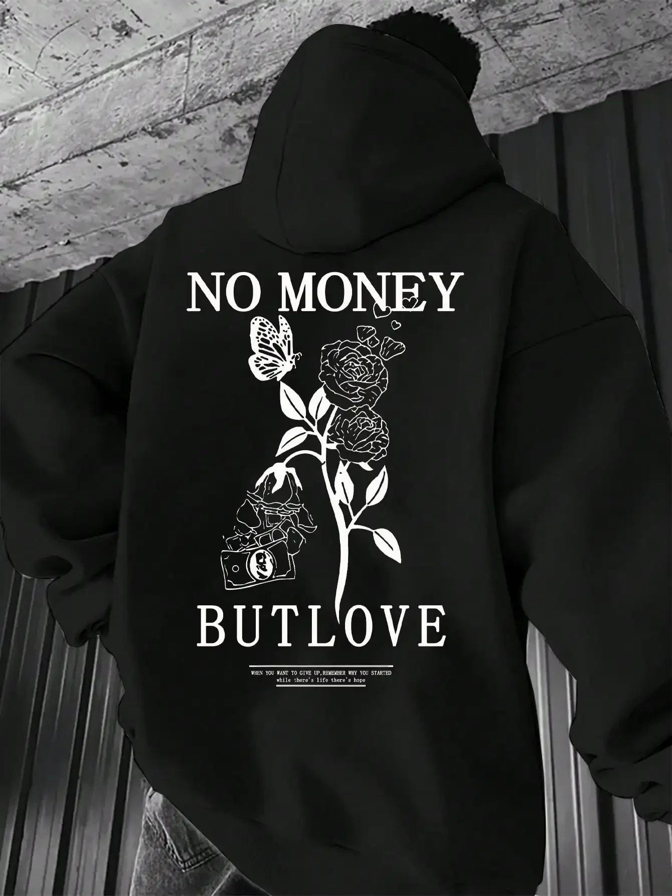 2026 Frühling und Herbst Neuer Locker Sitzender Herren-Hoodie mit Blumen- und Buchstaben-Print, Bequemer und Vielseitiger Kapuzenpullover – Detail 2