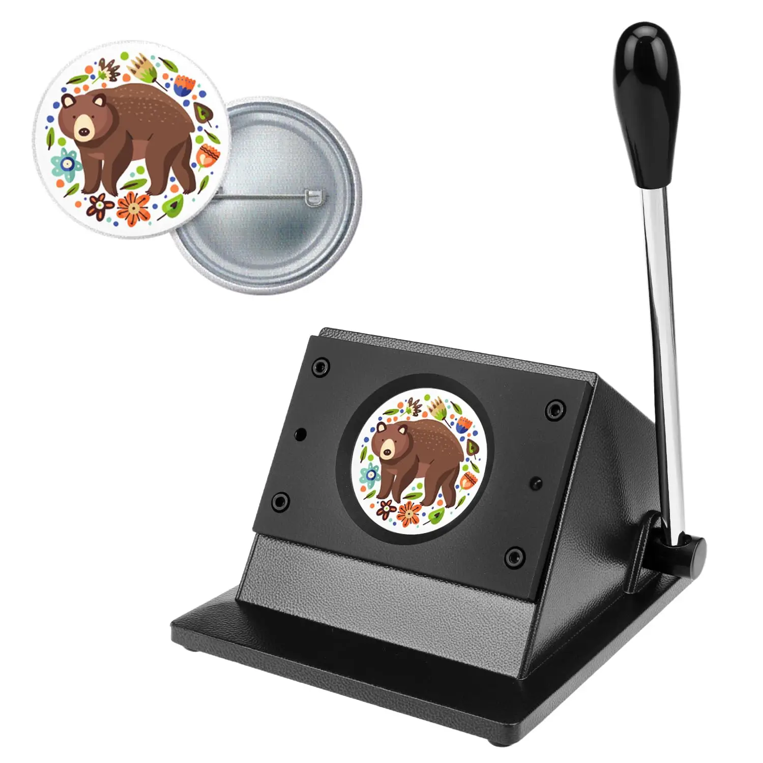 

70mm Graphic Punch Cutter for 58mm/2.28" Buttons and Badges, Heavy-Duty Metal Cutting Machine