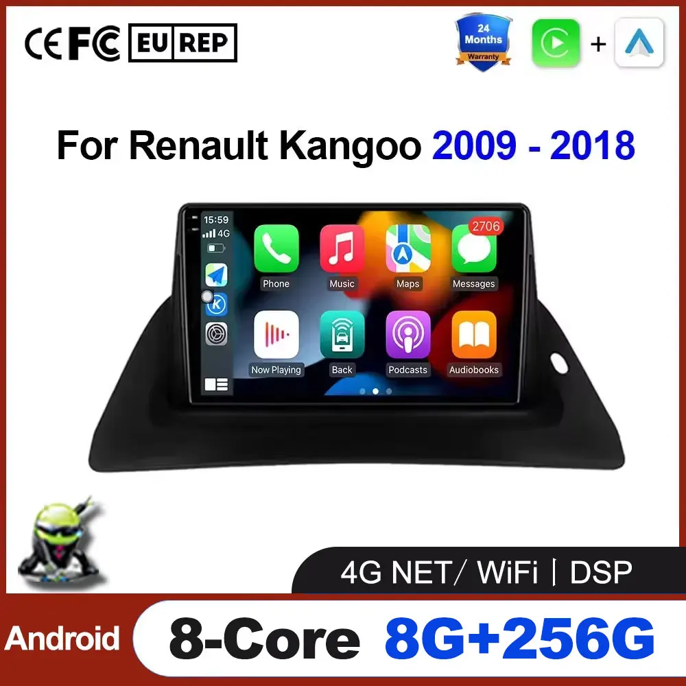 

For Renault Kangoo 2009 2012 2015 2016 2017 2018 Car Radio Multimedia Video Player Navigation Android Auto no 2Din DVD