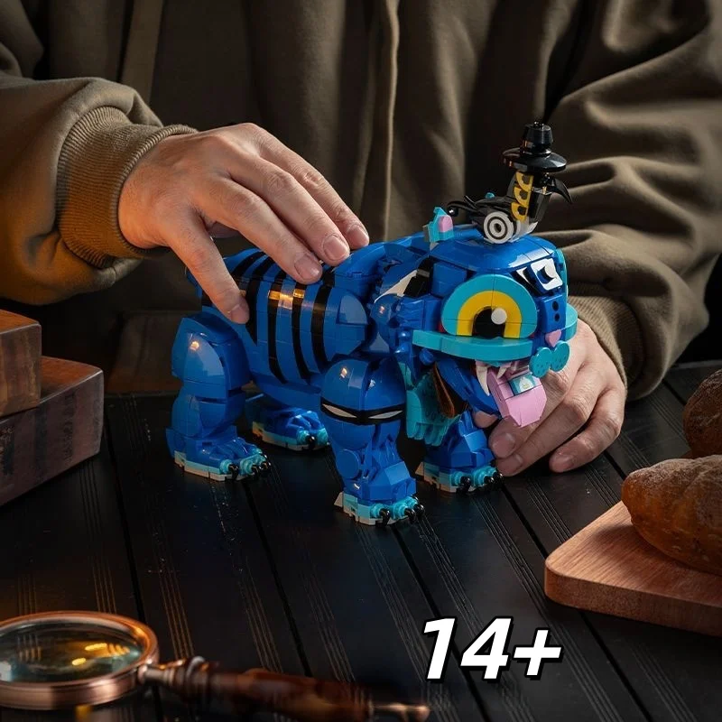 

Набор строительных блоков MOC Blue Lucky Lion, креативная игрушка-конструктор в китайском стиле, украшение для рабочего стола, праздничный подарок для детей A