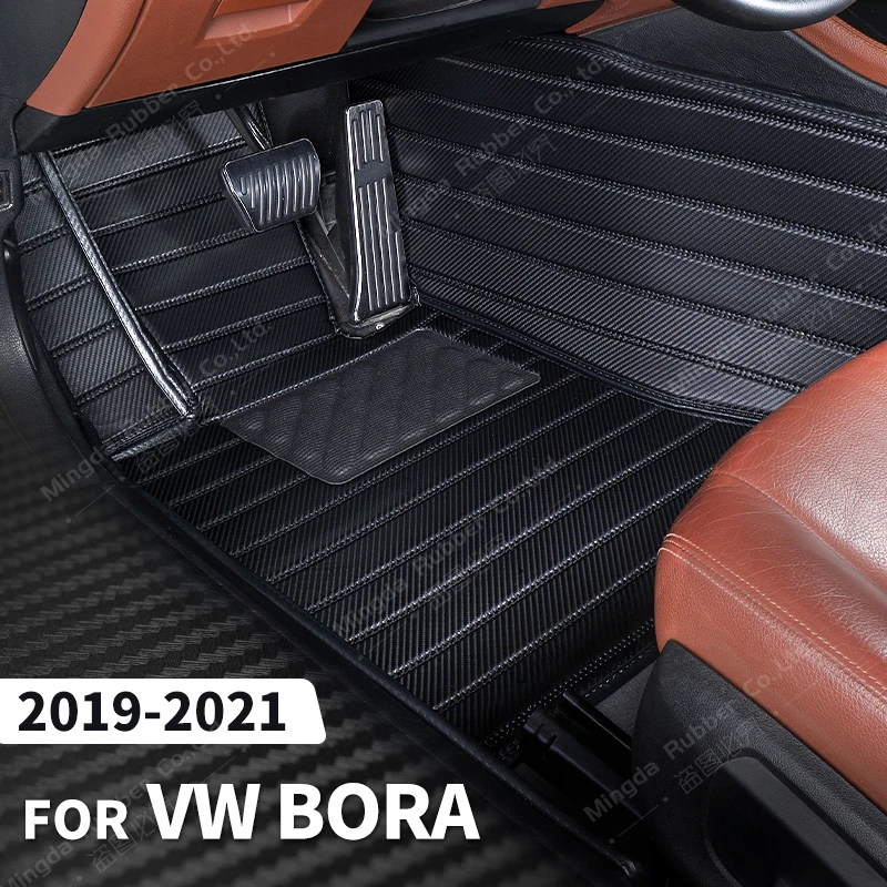 

Custom Carbon Fibre style Floor Mats For VW Volkswagen Bora 2019 2020 2021 Foot Carpet Cover Automobile Interior Accessories