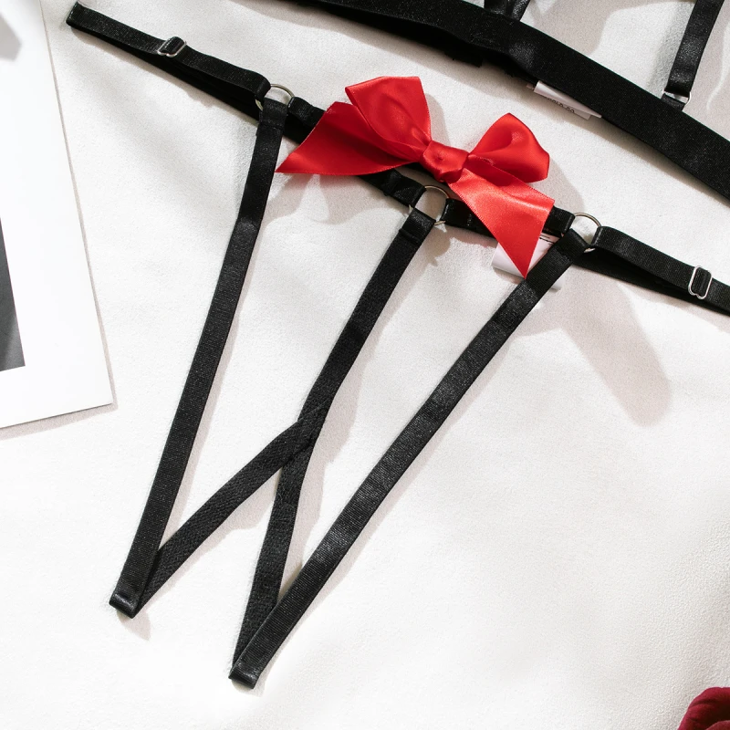 ビキニ ちょう結び カラーブロック 中空 セクシー ランジェリー 2点セット