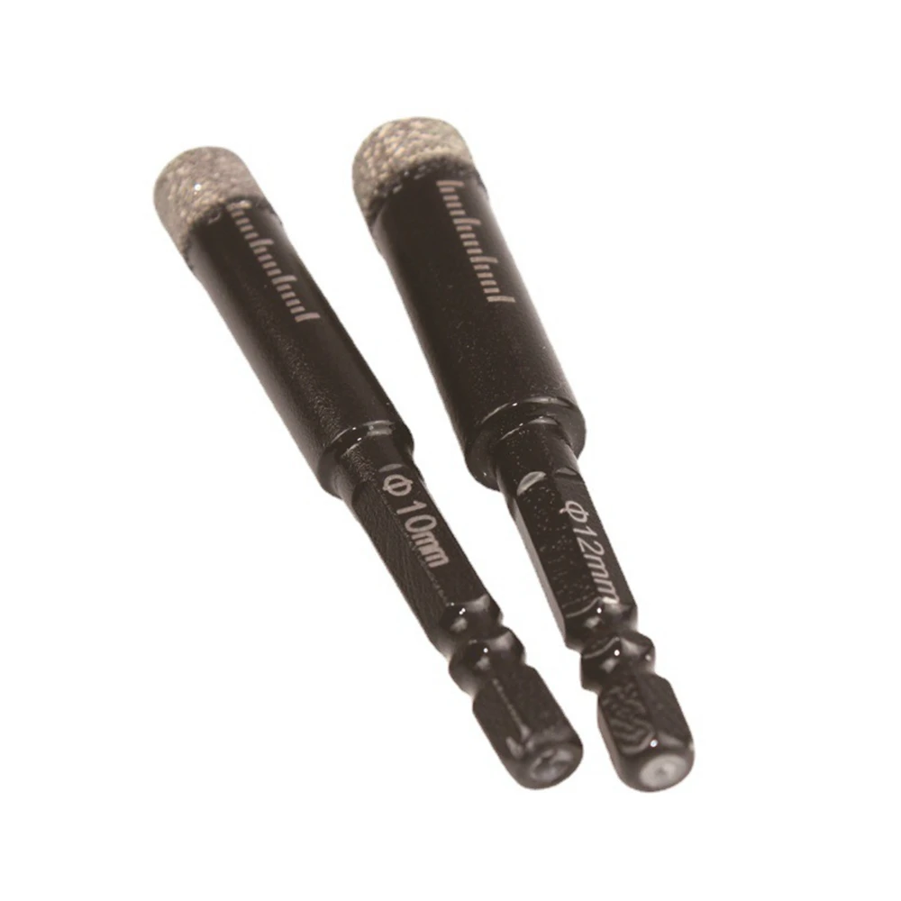 6Pc Black Dry Diamond Drill Bits Set for Granite Ceramic Marble Tile Stone Glass Hard Materials 5/6/8/10/12mm