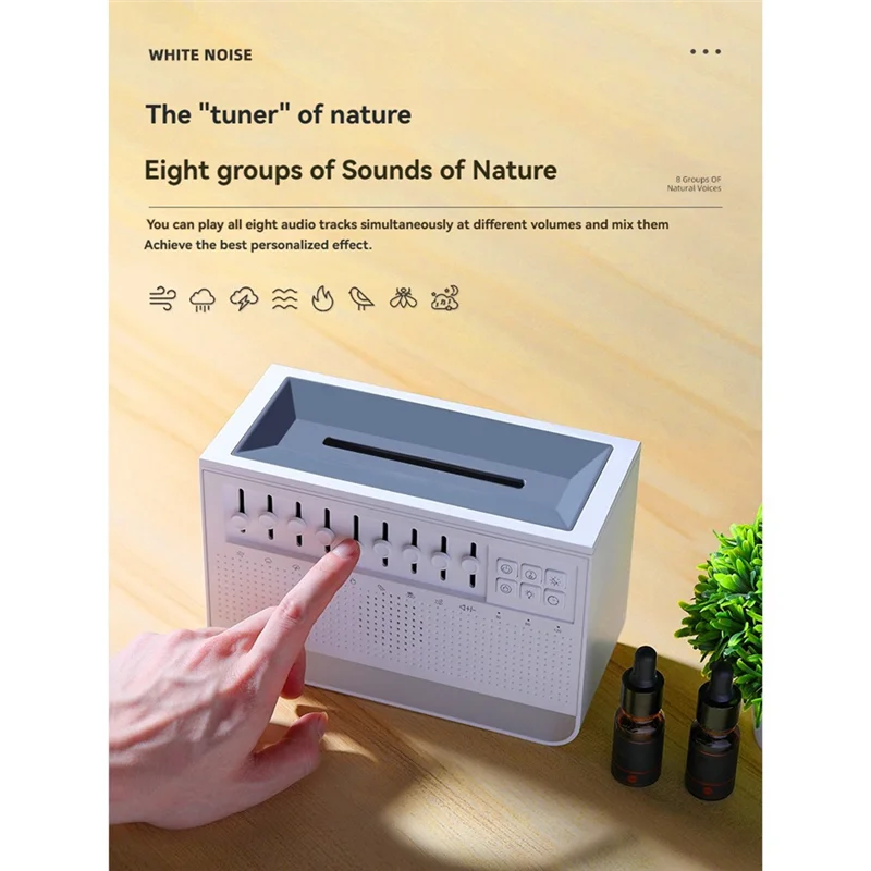 M14K-Bluetooth Wireless Speaker White Noise Essential Oil Diffuser Night Light For Travel For Sleeping