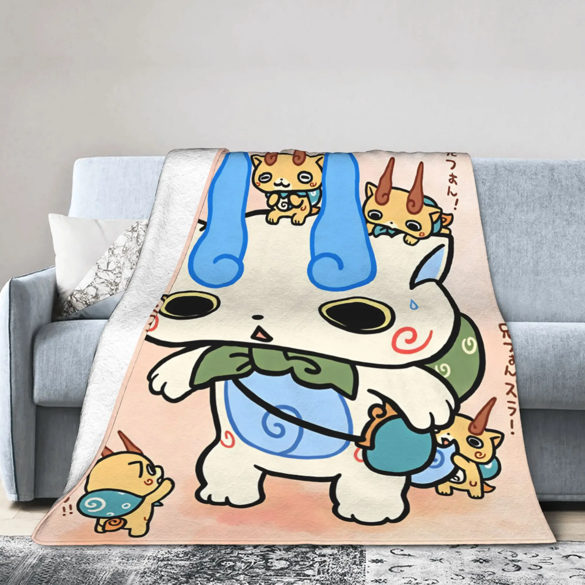 Yokai Watchs  Blanket Quality Super Soft  Throw Blanket Autumn Boy Girl Bedroom Pattern Bedspread