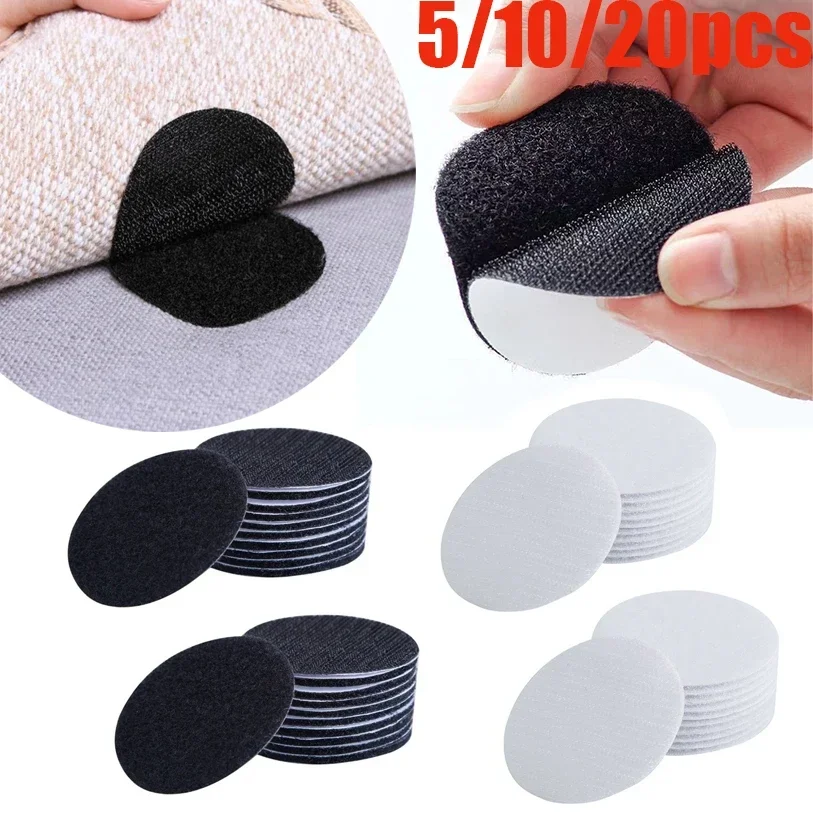 5/10/20pcs Sofa Cushion Fixing Stickers Self-Adhesive Fastener Hook Loop Strips Sofa Mat Bed Sheet Carpet Anti Slip Mat