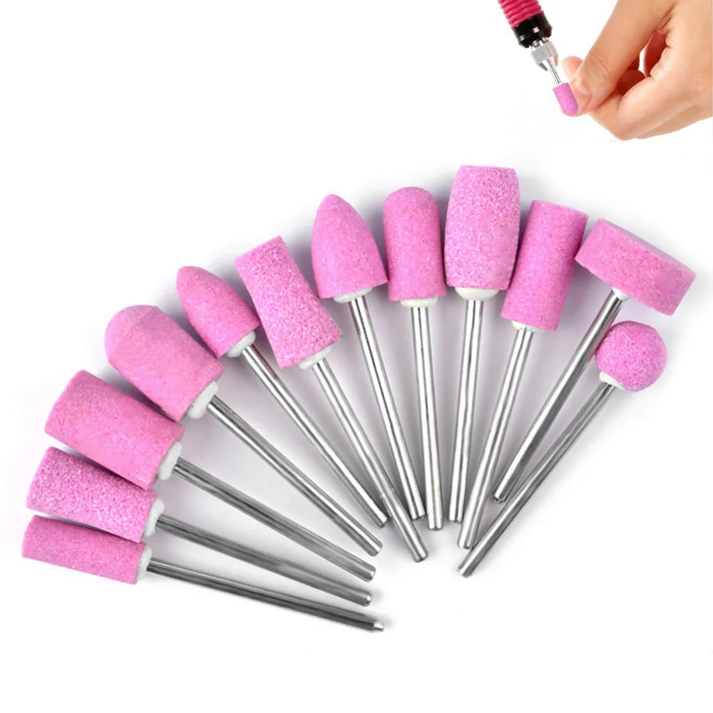 

12Pcs/Set Quartz Nail Drill Bits Electric Manicure Head Replacement Device for Manicure Pedicure Polishing Mill Cutter Nail File