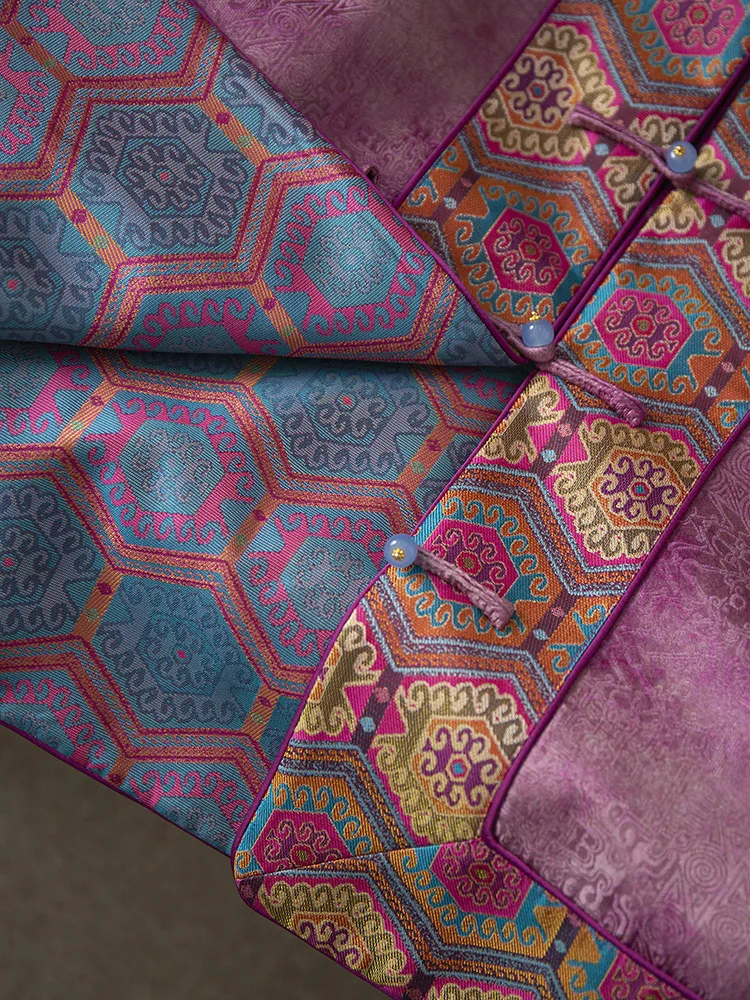 윈슬레터-100% 실크 우아한 코트, 리버시블 자카드 진주 단추, 여성 레트로 출퇴근 루즈 코트, 2025 겨울 신상 C5D209CC