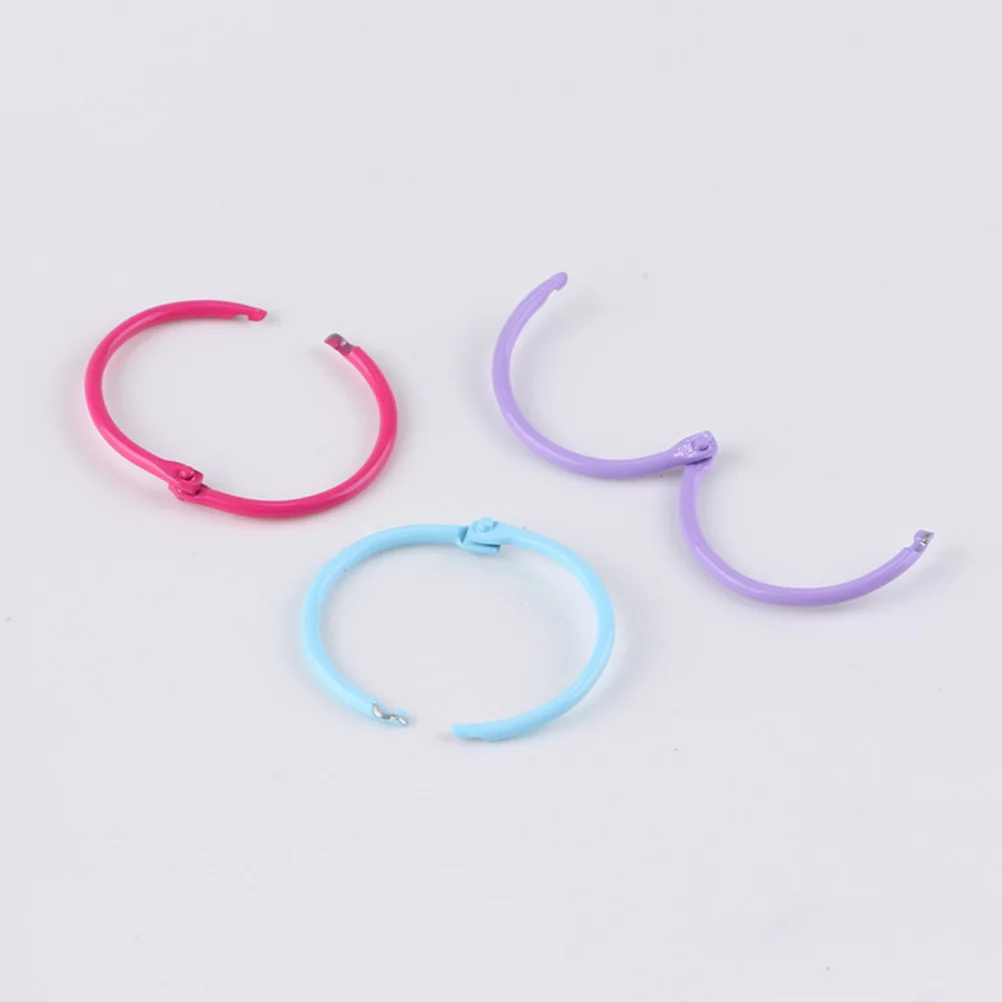

24Pcs Colorful Metal Keychain Loose Leaf Rings for Scrapbooking Memo Filing Sample Holders Assorted Colors Loose Leaf Binder