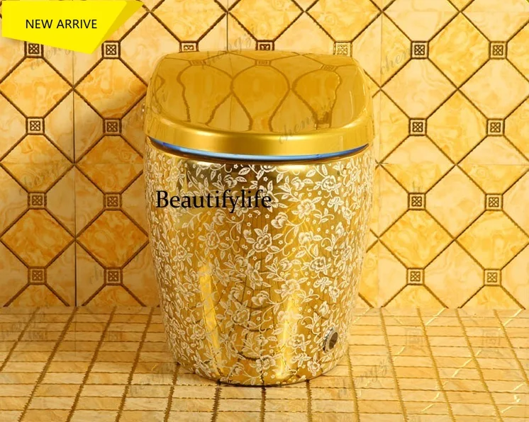 AB01  Luxury Golden Electric Bidet Toilet Bowl Multifunctional Smart Bathroom Automatic WC Remote Control S-Trap Modern Luxury G