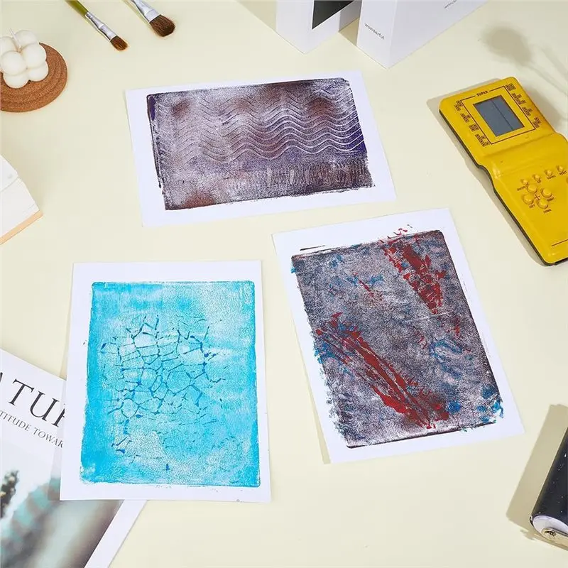 

【RECOMMEND】Gelatin Plate 5X7 Inch Gel Printing Plate Kit Mesh Fabric, Printmaking Paper& Acrylic Paint- Essential Tools For Begi