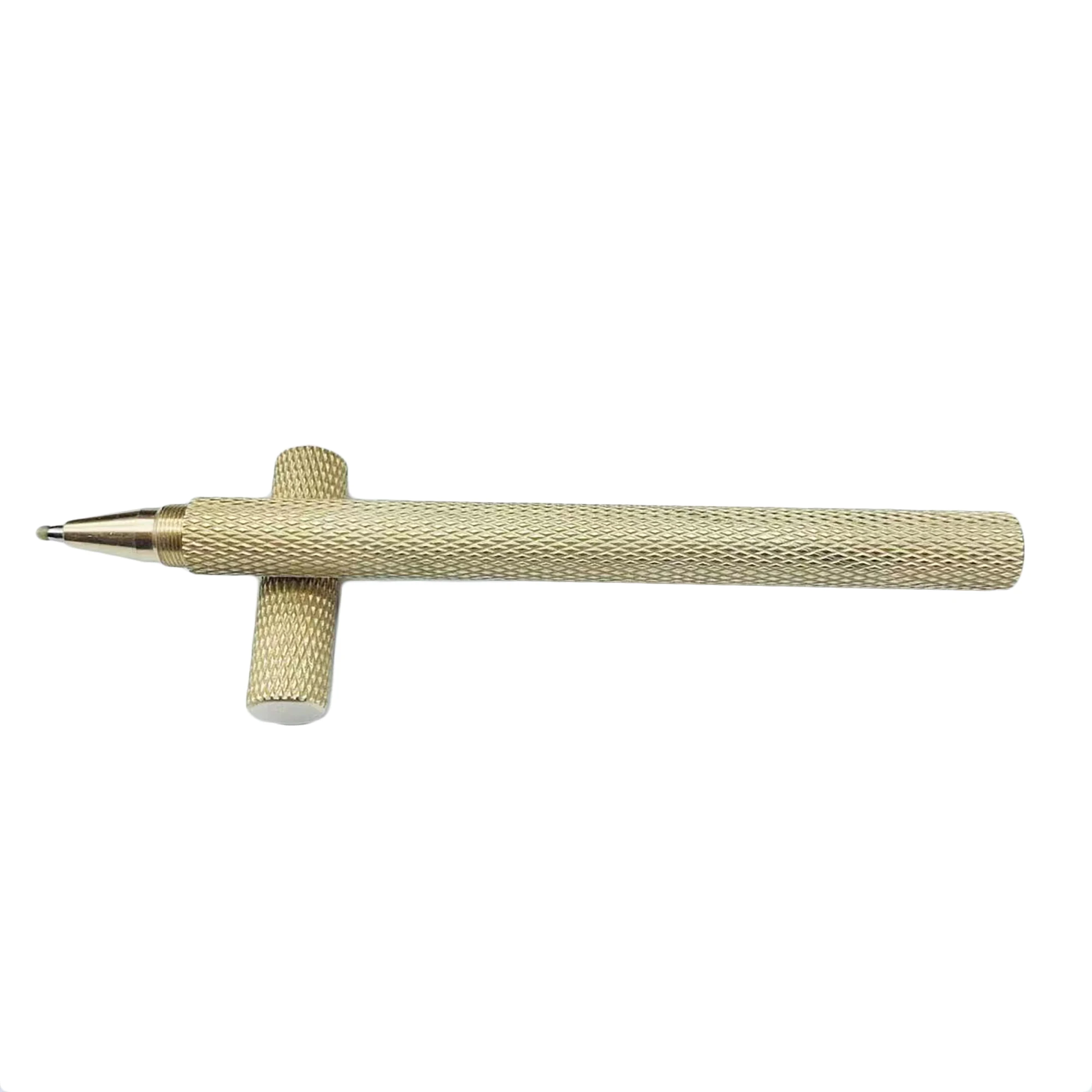 Super simple  facet pattern designer Solid brass pen EDC Pocket Pen Signature Pen Pocket Pen Brass roller pen Ballpoint Pen - view 4