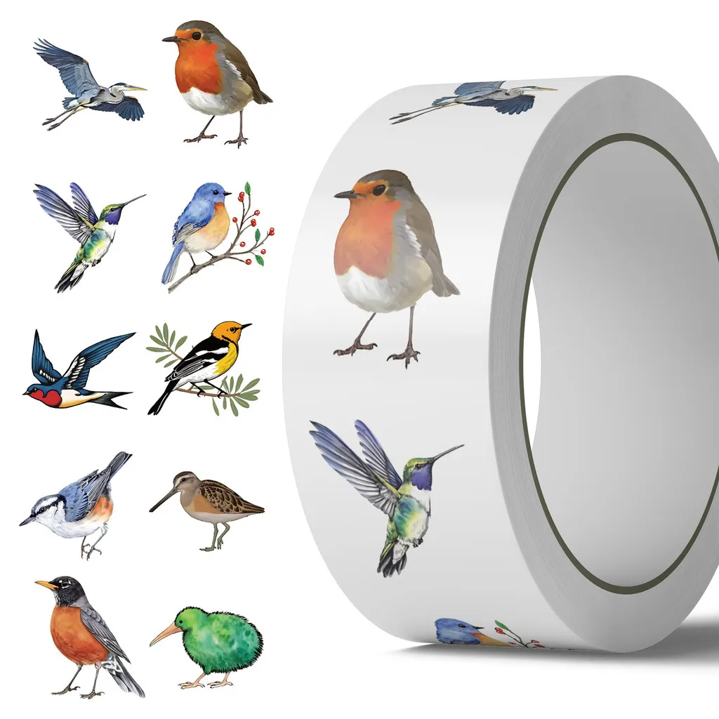 500 قطعة/لفة تتجه الملونة الطيور اشي الشريط موضوع ساخن الكرتون ديكور للمجلة والمغلف ختم BulingBulingStickers مخزن #1
