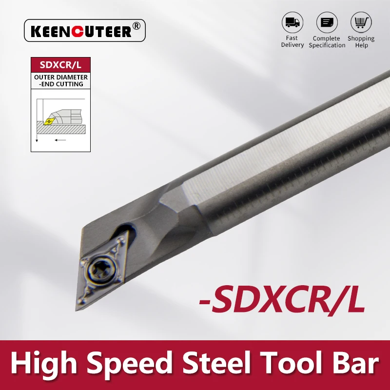 HSS H08K-SDXCR H10K-SDXCR H12M-SDXCR High speed steel turning tool -SDXCR Cutter Bar CNC Lathe Bar Turning Holder