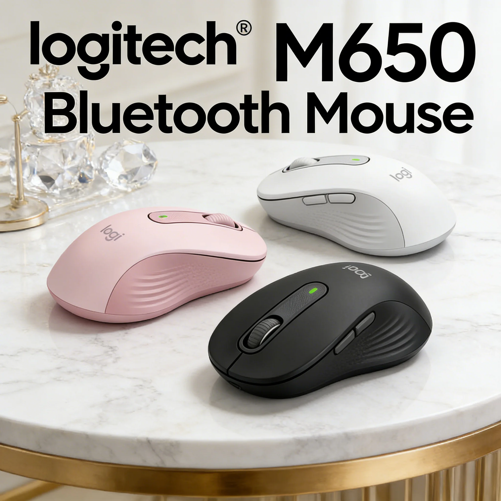 

Logitech M650 Wireless Ergonomic Mouse - Soft Thumb Rest Silent Clicks 5 Programmable Buttons 24-Month Battery Life
