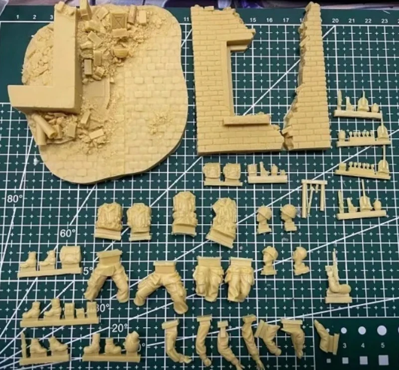 1/35 スケールダイキャスト樹脂フィギュアモデルキットノルマンディー空挺戦 4 フィギュア & シーンベース未組み立て未塗装
