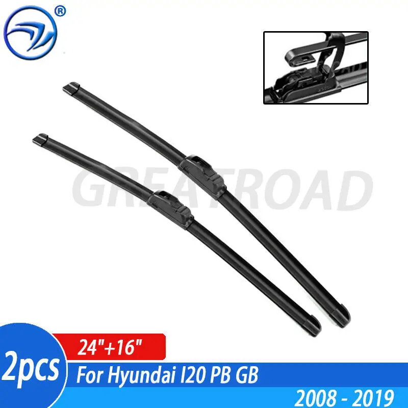 Wiper LHD Front Wiper Blades For Hyundai I20 PB GB 2008 - 2019 Windshield Windscreen Front Window 24