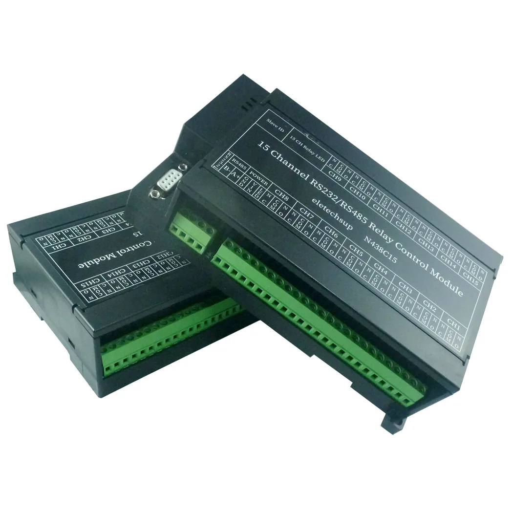 Imagem -03 - Interruptor de Porta Serial Uart N438c15 dc 12v 24v 15ch Rs485 Relé Rs232 pc