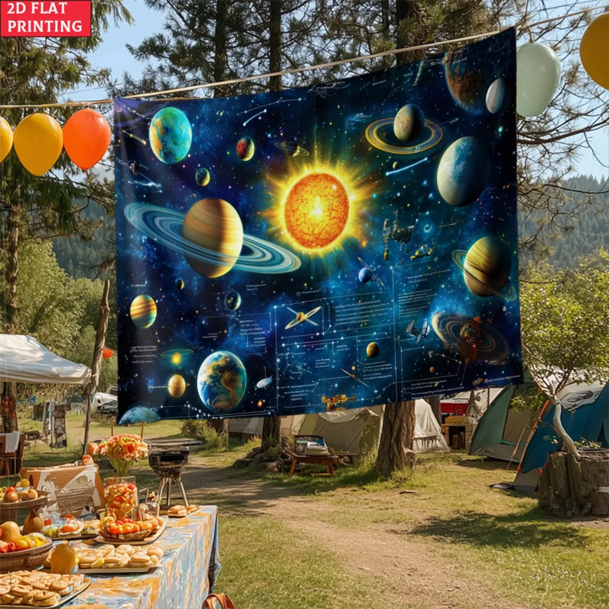 النظام الشمسي كوكب نسيج الفضاء العلوم التعليمية جدار الفن علم الفلك ملصق ديكور غرفة نوم غرفة الاطفال الكون خريطة نسيج