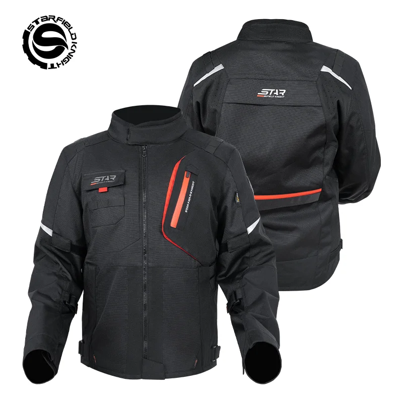 SFK Black Motorcycle Jacket 2026 New Summer Breathable High Quality Blockbuster Men's Riding Clothing Winter Warm Cotton Liner