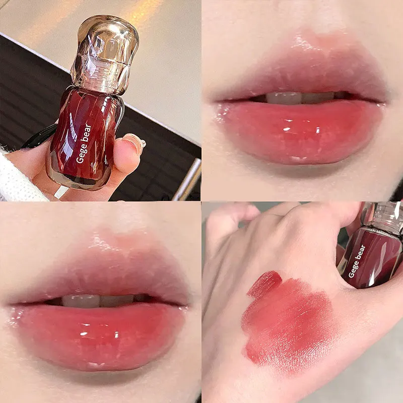 Gelee Spiegel Lip Glasur Kristall Glanz Lip Tint Nicht-stick Lip Tint Anhaltende Kosmetische Flüssigkeit Feuchtigkeitsspendende Make-Up Luxus Frau