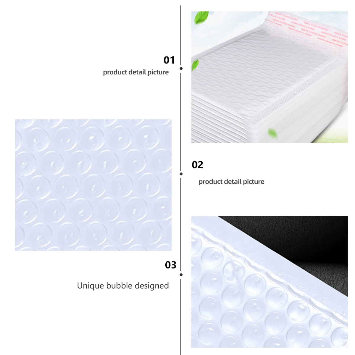 

50 Pcs Lightweight Waterproof Shockproof Packaging Mailing Pouches White Ideal Storage Moving