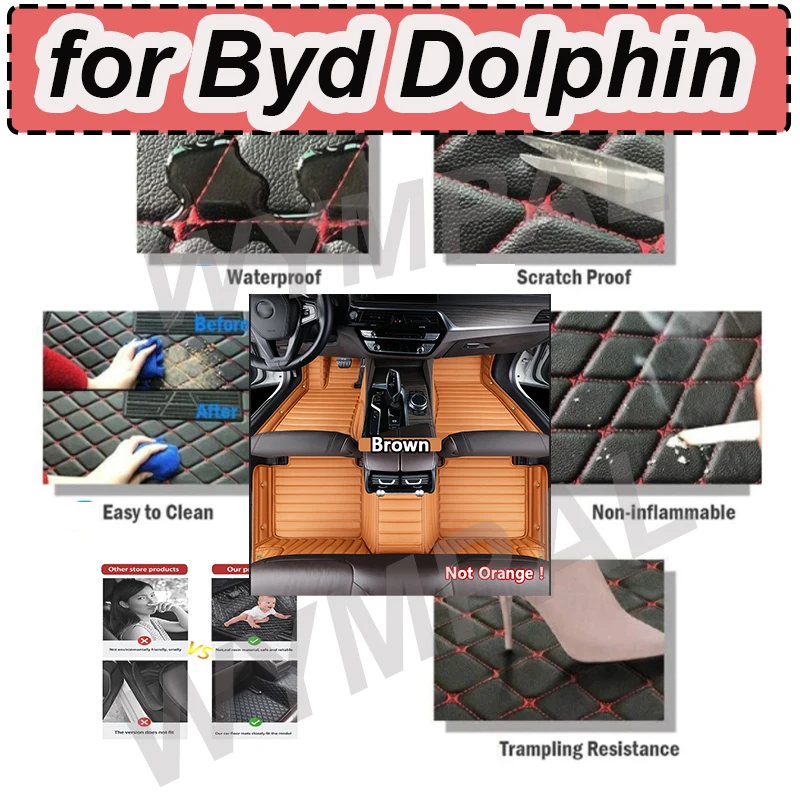 

LUXURY Car Floor Mat For Byd Dolphin 2021 2022 2023 Man High Quality Non-Slip Waterproof Carpets Auto Foot Pads Interior Rugs