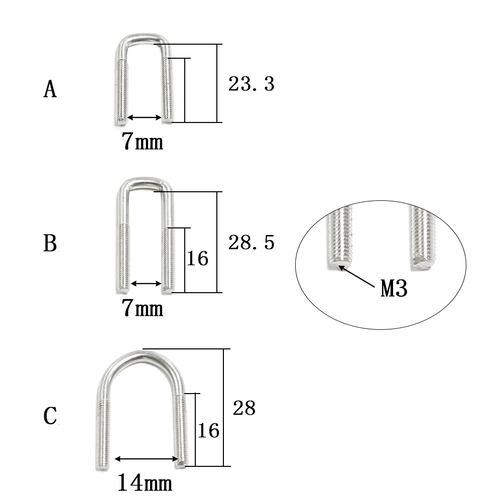 RC Metal U-Shaped Screw Bracket for Tamiya Scania 770S R620 Volvo FH16XL 1/14 Dump Truck, LESU Upgrade Parts