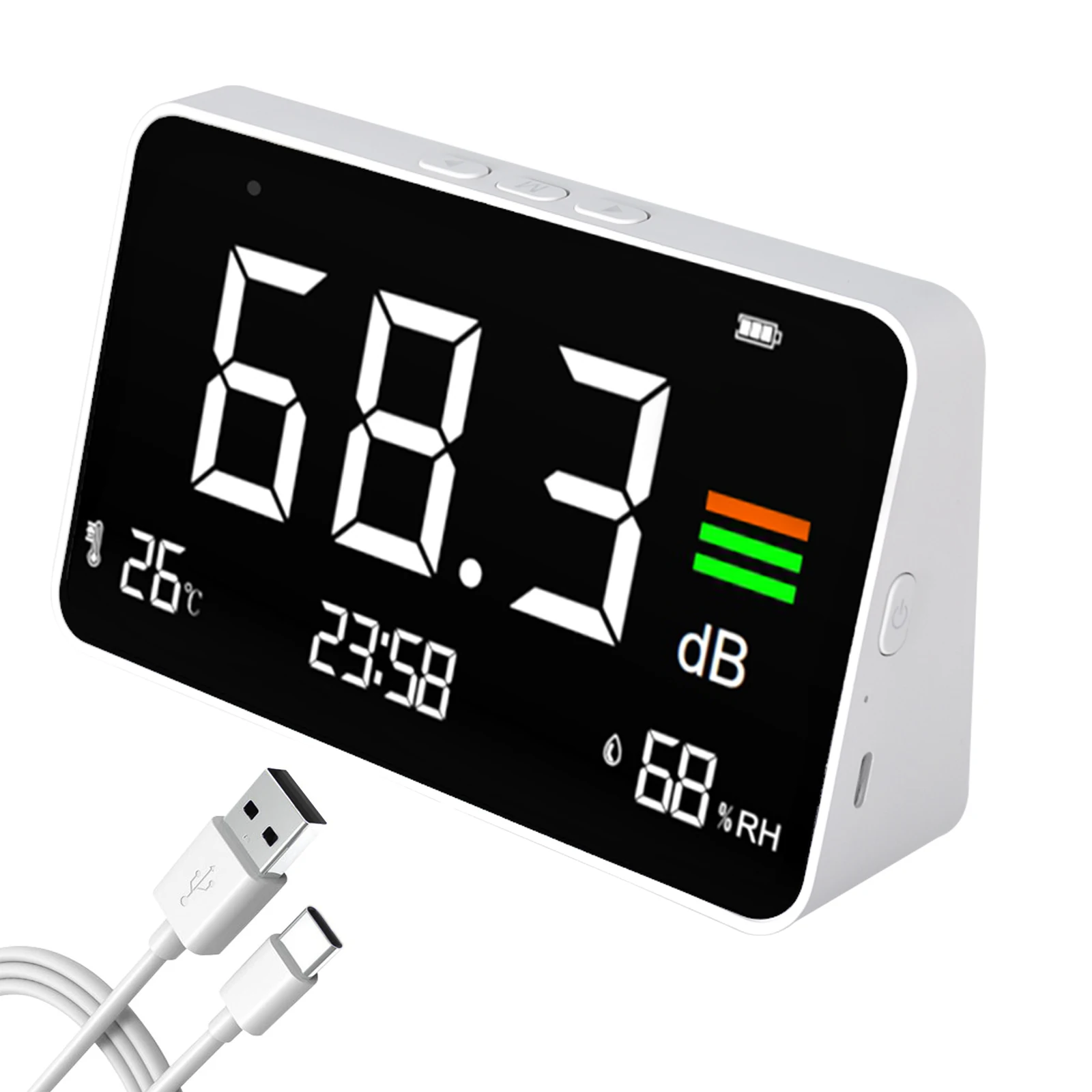 DM219N Professional Sound Level Meter Decibel Tester 30-130dBA Noise Monitor with Temperature Humidity Sensor Type-C Rechargeab