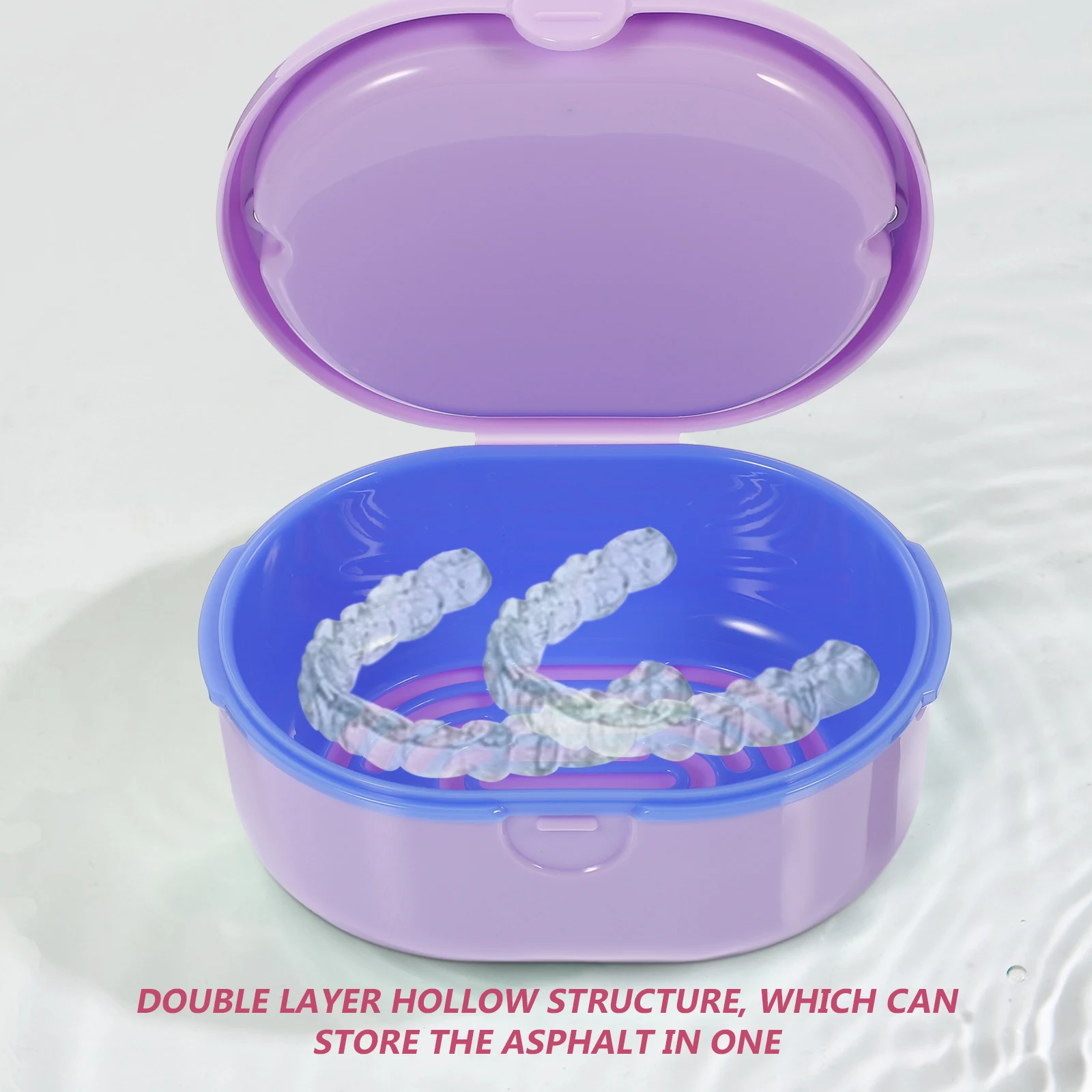 

Denture Box Retainer Case Home Dentures Box Multi-Function Denture Case Beautiful Small Design Compact Lightweight