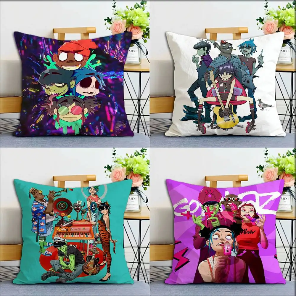 For D-Damon Albarn G-Gorillaz World Various Sizes Square Pillow Case For Car Home Bedchamber Decor