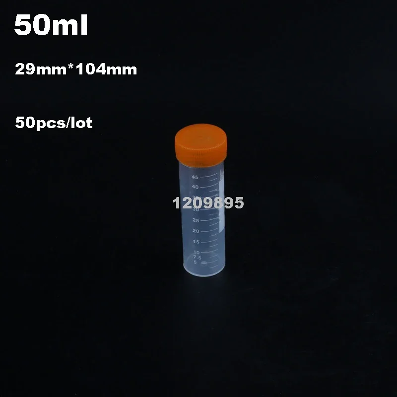 50Pcs/Lot 29×104mm 50ml Plastic Centrifuge Tube Screw Cap Flat Bottom Test Tube Ample Tube Vial Clear Container Laboratory