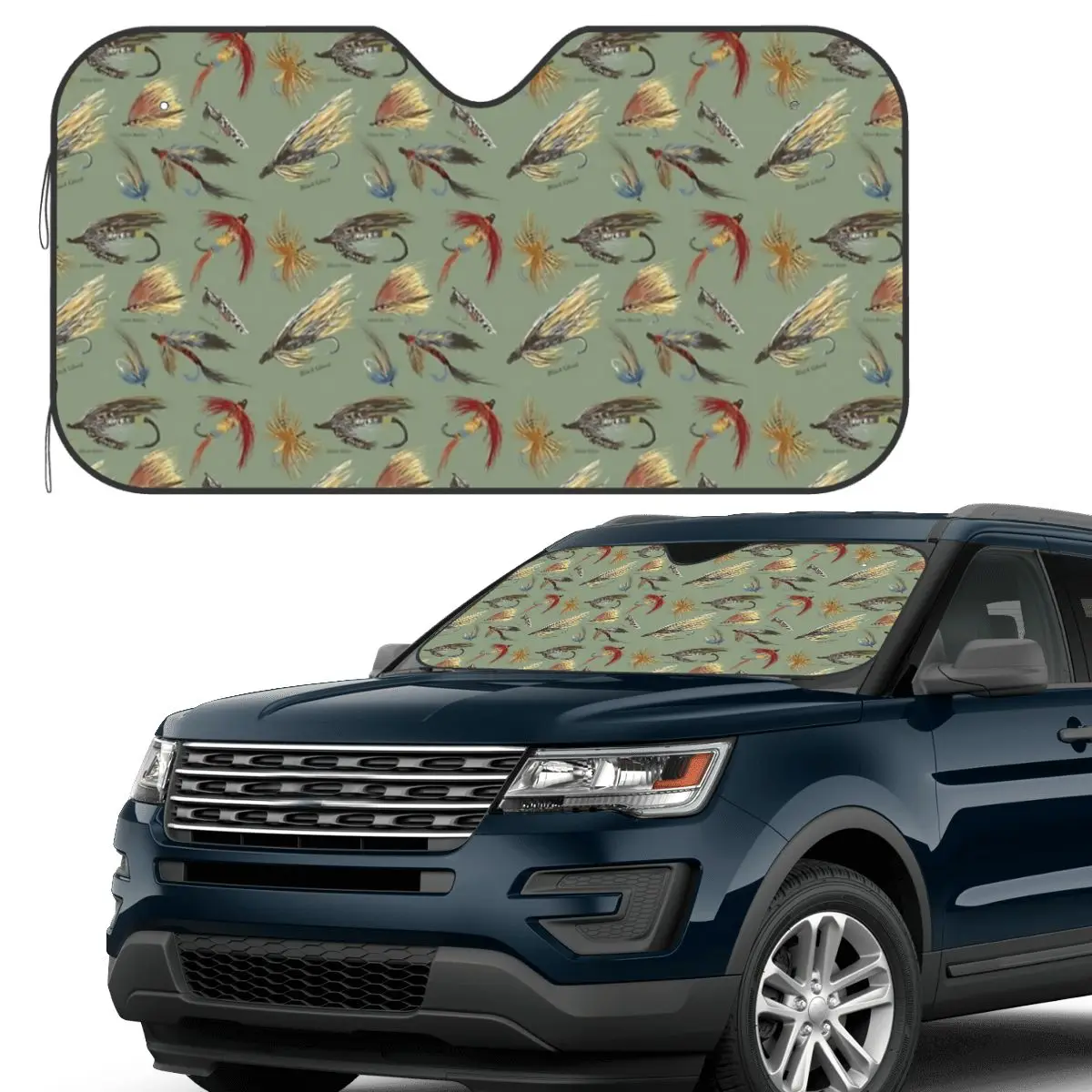 

Нахлыстовая рыбалка с ручными привязанными мушками! Солнцезащитный козырек на лобовое стекло автомобиля, переднее лобовое стекло, солнцезащитный козырек, аксессуары, чехлы