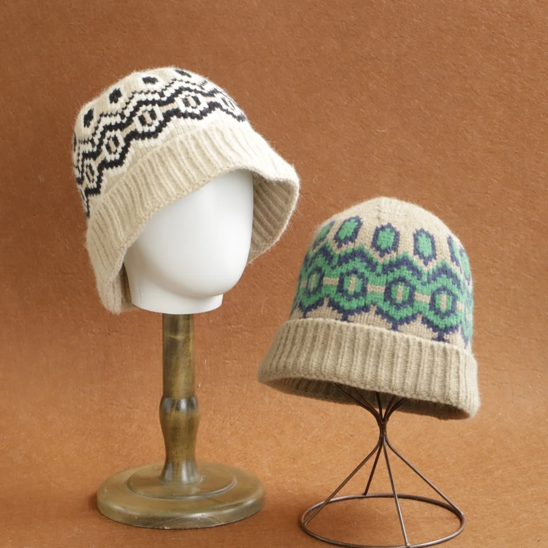 Wool hat 2026 Fel Island style Solid color cashmere knitted basin cap Autumn and Winter Thickened Warmth and Cold Protection Hat
