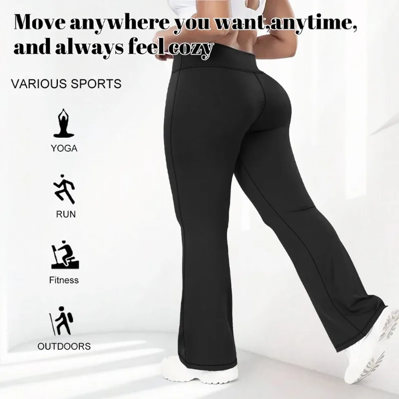 المرأة مفتوحة المنشعب عبر الخصر جيب متوهج السراويل النسائية اللياقة البدنية ضيق الورك رفع عالية الخصر رقيقة الرياضة عارضة اليوغا السراويل