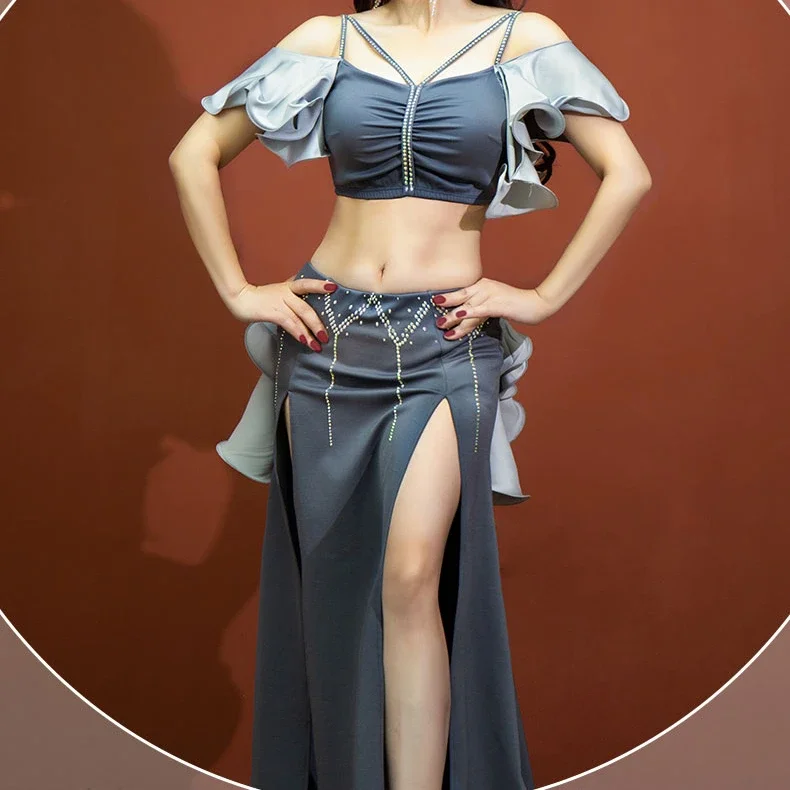 مجموعة الرقص الشرقي للسيدات، ملابس ممارسة التنورة، ملابس أنيقة للبالغين، ملابس مهنة الرقص الشرقي #4