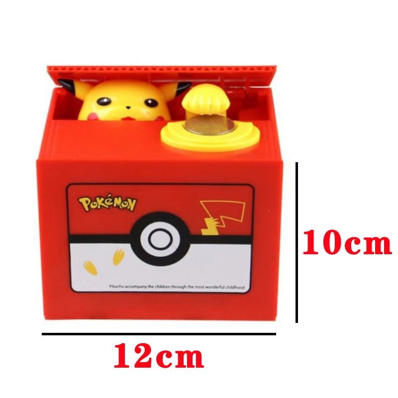 Pokemon Pikachu Piggy Bank Action Figure Anime Cartoon Electronic Plastic Money Box Steal Coin Piggy Bank Kid Christmas Toy Gift