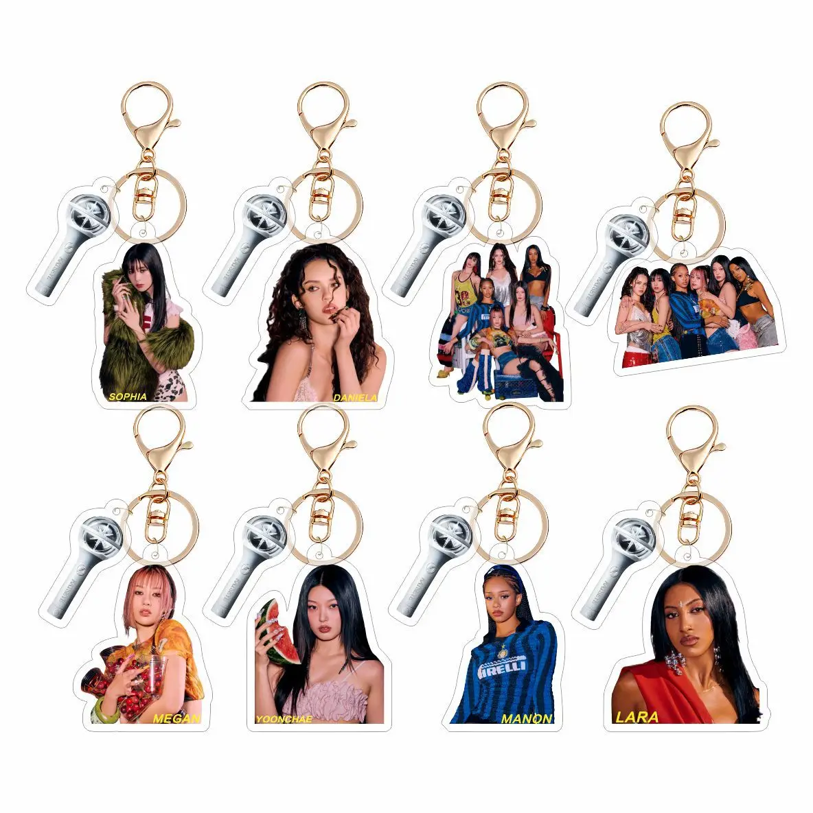 KPOP Idol KATSEYE Merch Keychain for Women Men New Album Kawaii Fashion Acrylic Key Ring Holder Gifts Car Bag Charm Accessories