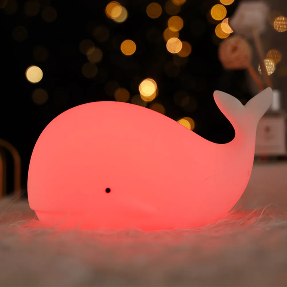 Perro ciervo conejo Panda LED luz nocturna Sensor táctil colorido recargable silicona Animal lámpara para niños bebé regalo de Navidad