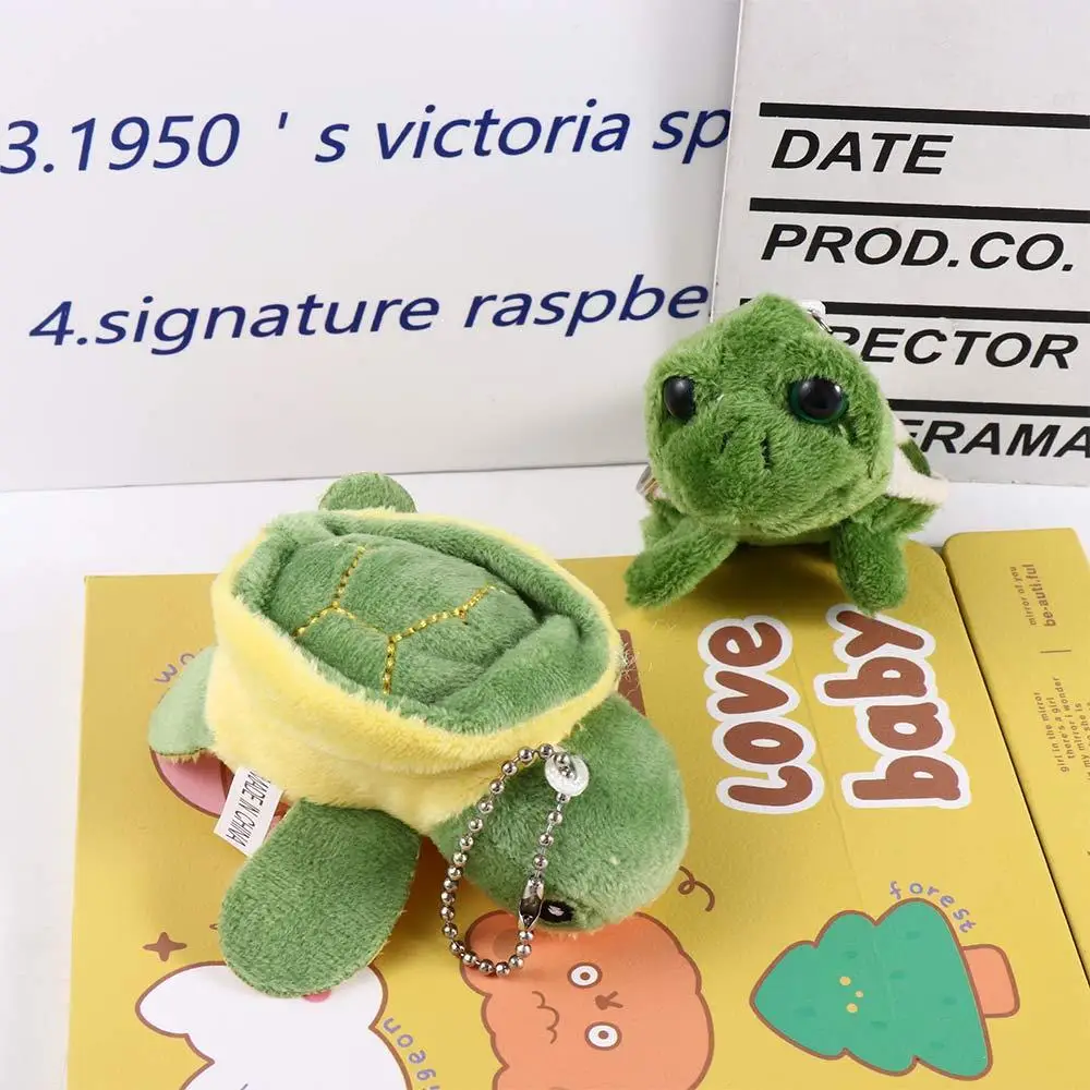 Cartoon Design Sea Turtle Bag Pendant PP Cotton Tortoise Pendant Korean Style Key Buckle Women Key Holder Plush Key Chain