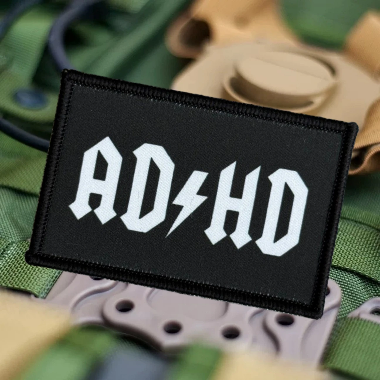 ADHD Morale Tactical Patch Military Army USA Flag Hook & Loop Printed Patches Backpack Sticker for Clothing Custom Appliques