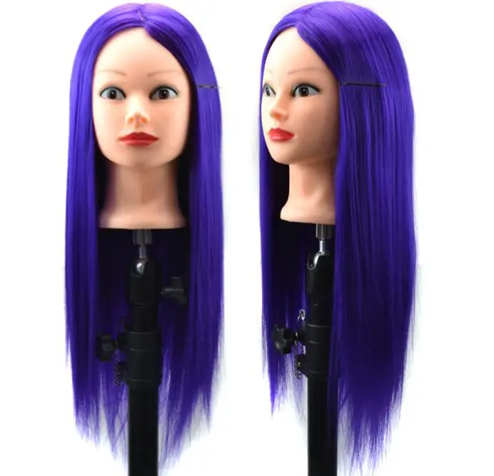 60cm Synthtic hair Practice Hairdressing Training Head Mannequin training head