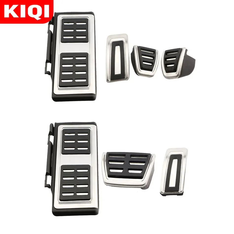 KIQI Stainless Steel AT MT Car Pedal Cover Auto Pedals Pad for Volkswagen VW T-roc Troc 2017 2018 2019 2020 2021 Accessories