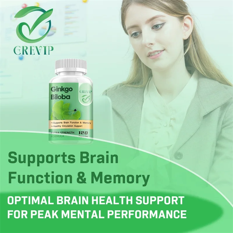 Ginkgo Biloba - Brain Enhancer, Helps Maintain Brain Power, Energy, Memory, Concentration, Anti-Fatigue, Antioxidant