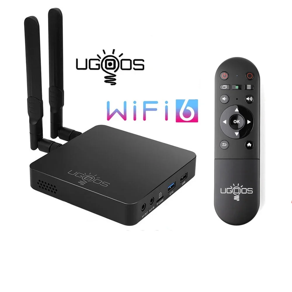 ใหม่ Ugoos AM6B Plus Wifi 6 สมาร์ท Android 9.0 กล่องทีวีสนับสนุน Dolby 4k Amlogic S922XJ DDR4 4GB 32GB Set-top Box