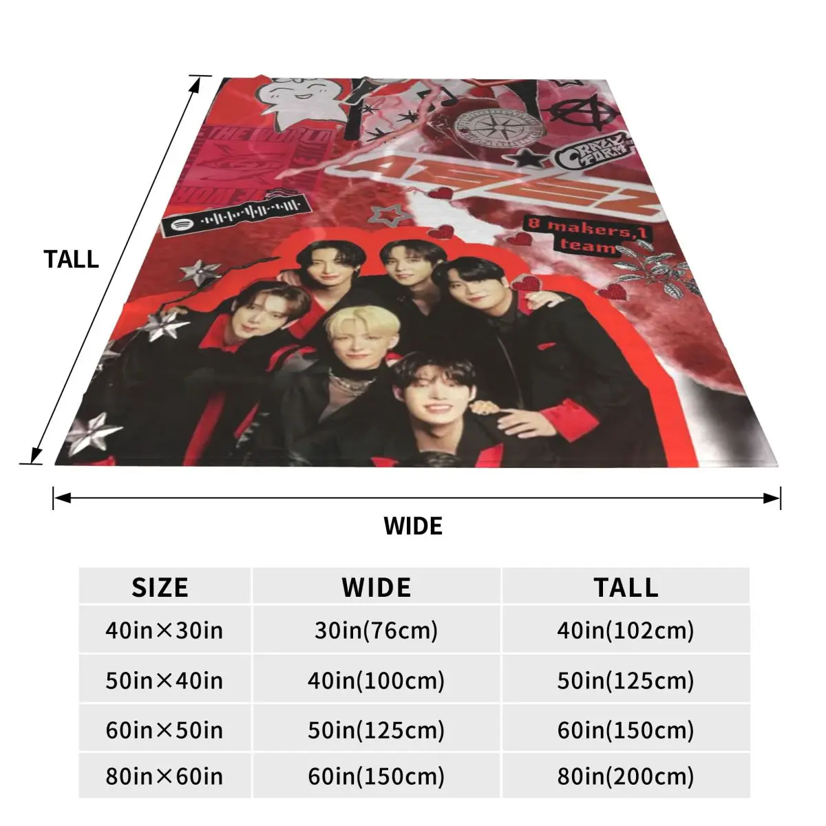 Kpop Star Singer Idol ATEEZ ATINY Blankets Soft Warm Flannel Throw Blanket Bedding for Bed Travel Home Couch