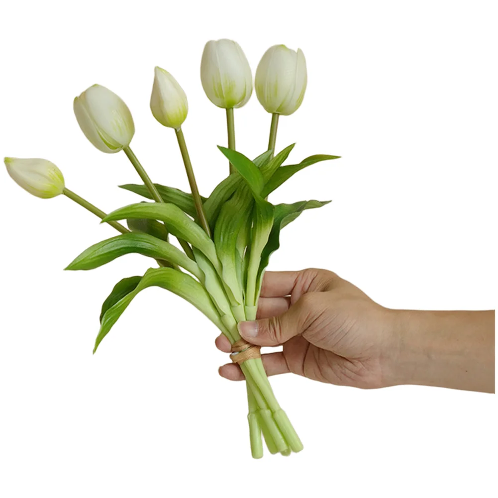Party Decoration Rubber Tulip Wedding Bouquet Props Flower Flexible Wired Stems Bendable Stems Sturdy Wire Core