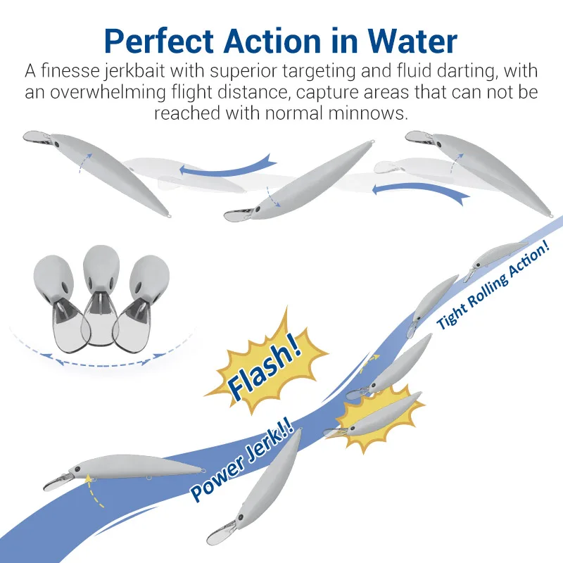Noeby Señuelo Jerkbait Hundido para Pesca en Agua Salada - imagen 2