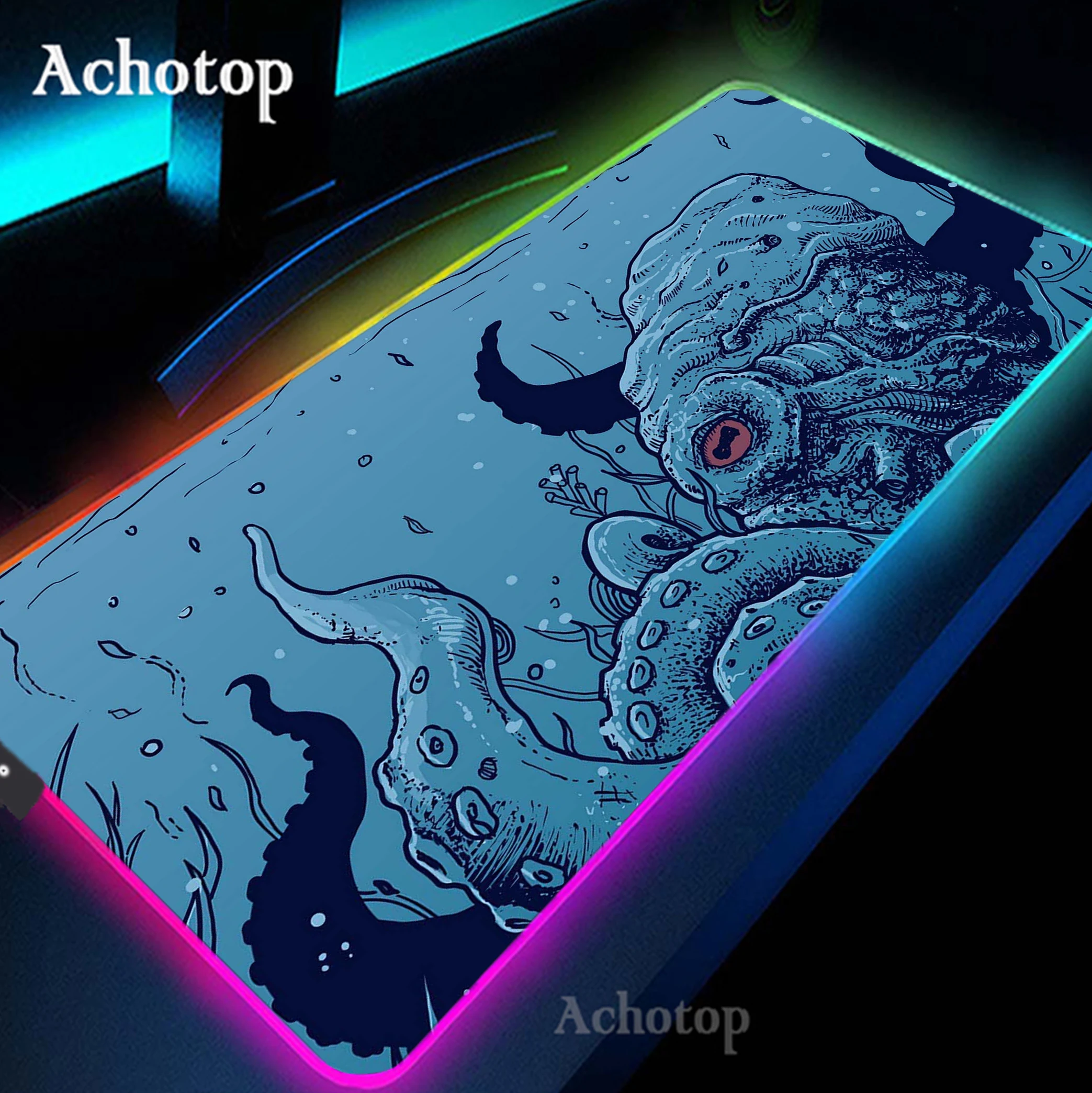 

Pc Game Mousepad Large Alfombrilla RGB HD Print Octopus Mouse Pad XXL Gamer Mouse Mat Office Table Carpet Gaming Mats 900x400mm