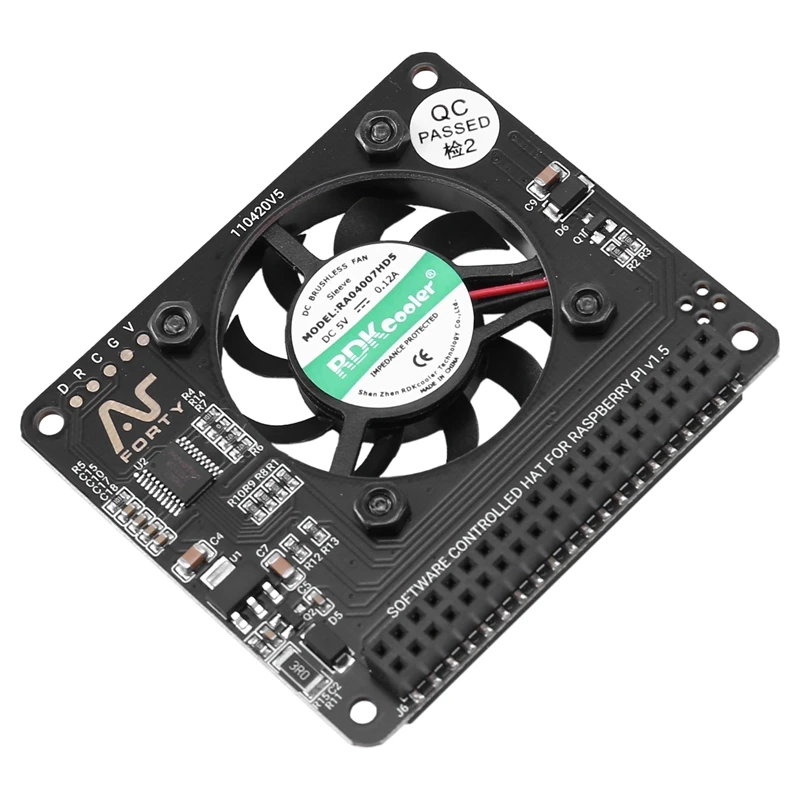 Argon Fan HAT For Raspberry Pi 4/ 3 Cooling Fan With Software Adjustable Speed / 40Mm Big Fan For Raspberry Pi4